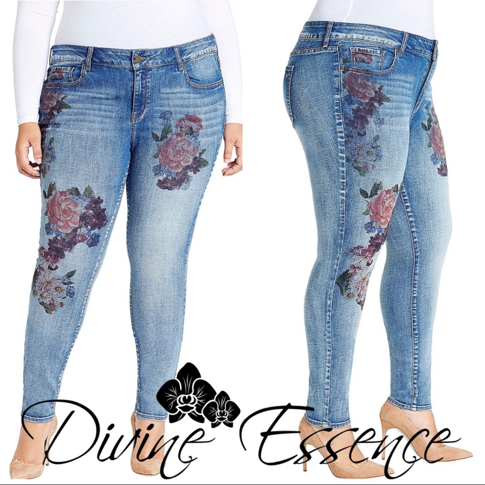William Rast Perfect Skinny Floral Printed Jeans